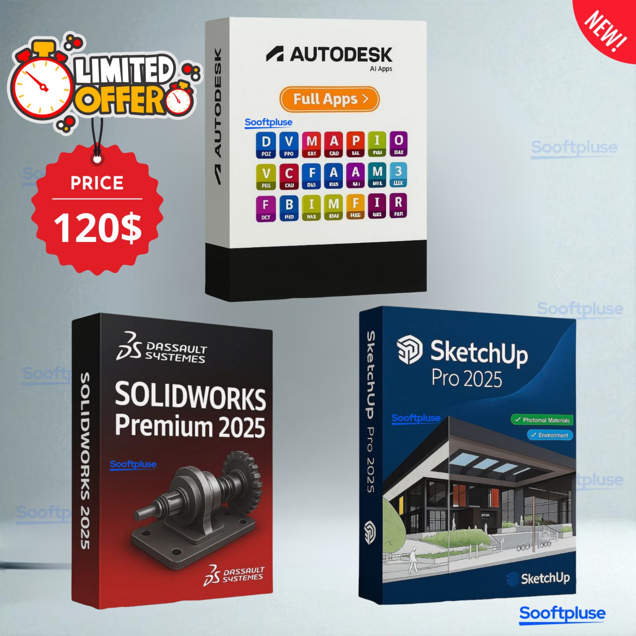 Engineering & Design Mega Bundle β Autodesk Full Apps + SolidWorks Premium 2025 + Sket-chup pro 2025